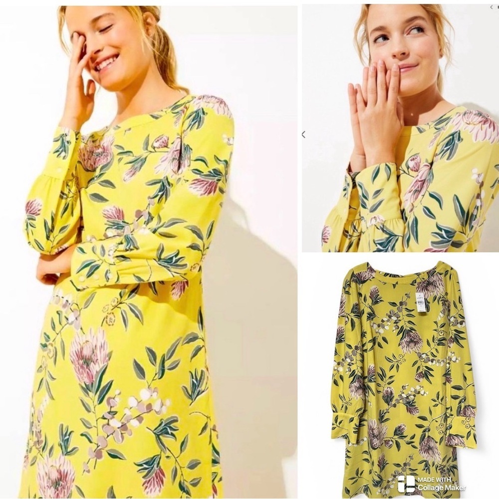 LOFT NWT Floral Boatneck Shift dress